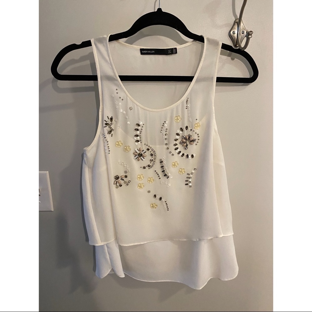 NWOT Karen Millen Top - White